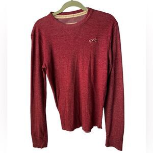 Hollister red crewneck sweater size medium long sleeve